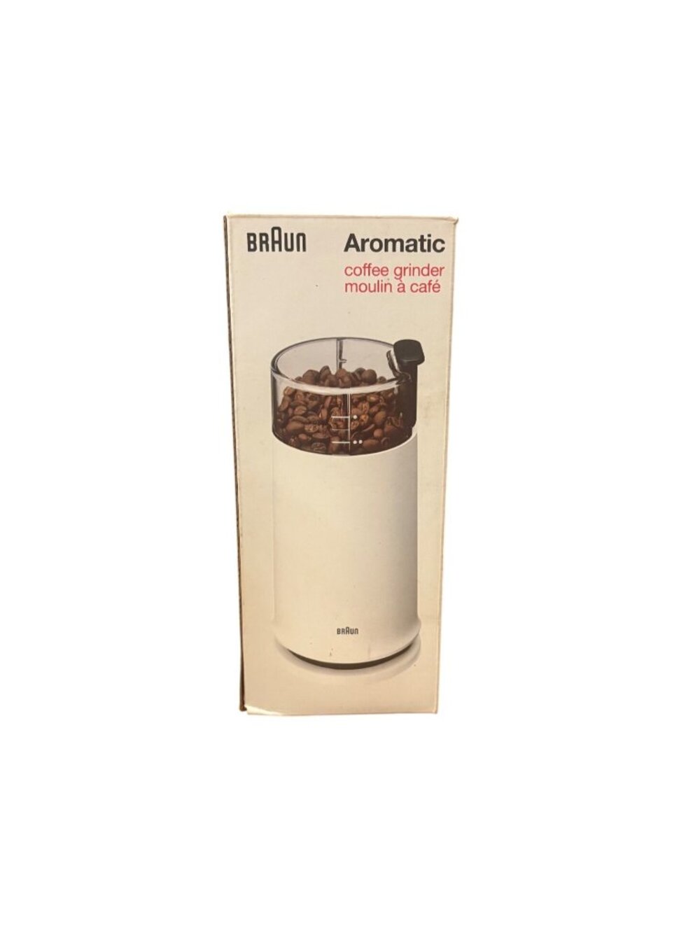 Braun Aromatic KSM 2 White Electric Blade Coffee Grinder VINTAGE NEW OLD STOCK